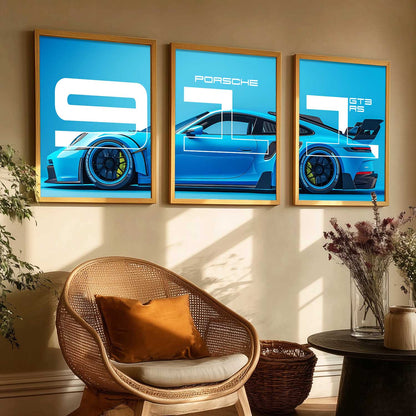 Big Porsche Car  Wall Art Paintings for Living Room Bedroom