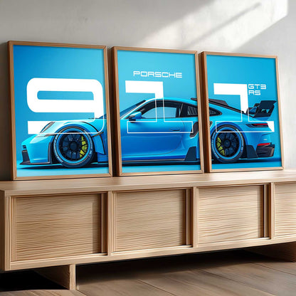 Big Porsche Car  Wall Art Paintings for Living Room Bedroom
