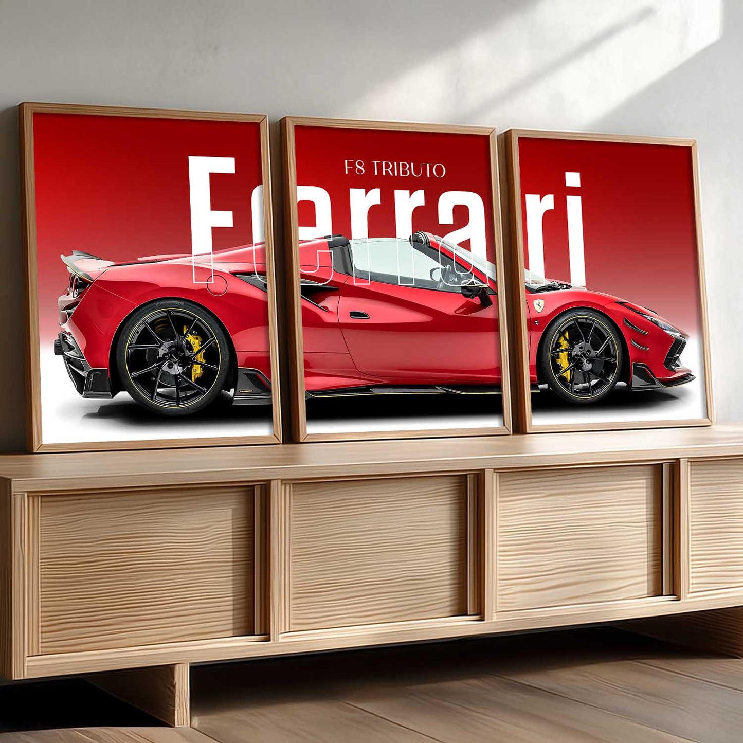 Big Farrari Car Wall Art Paintings for Living Room Bedroom