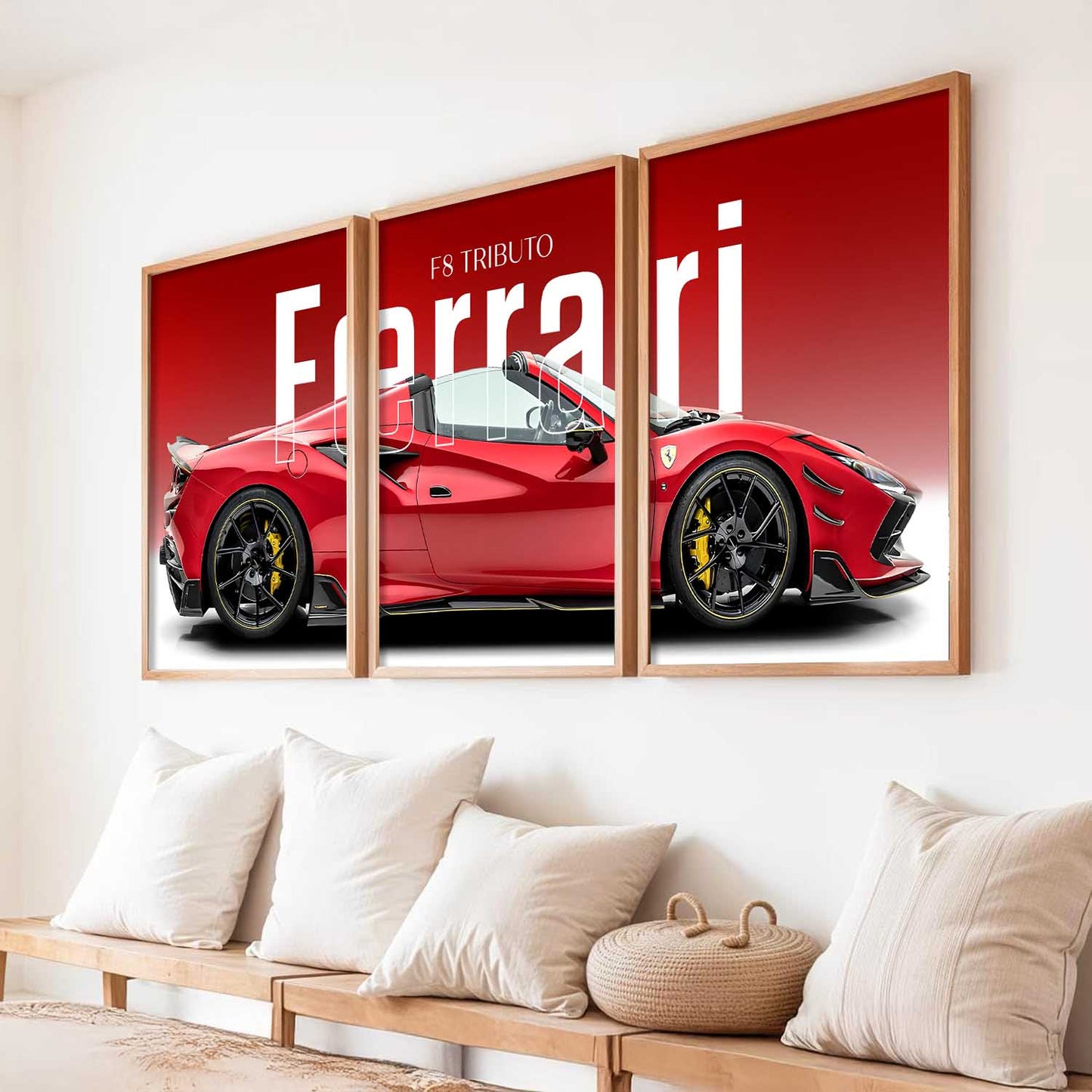 Big Farrari Car Wall Art Paintings for Living Room Bedroom