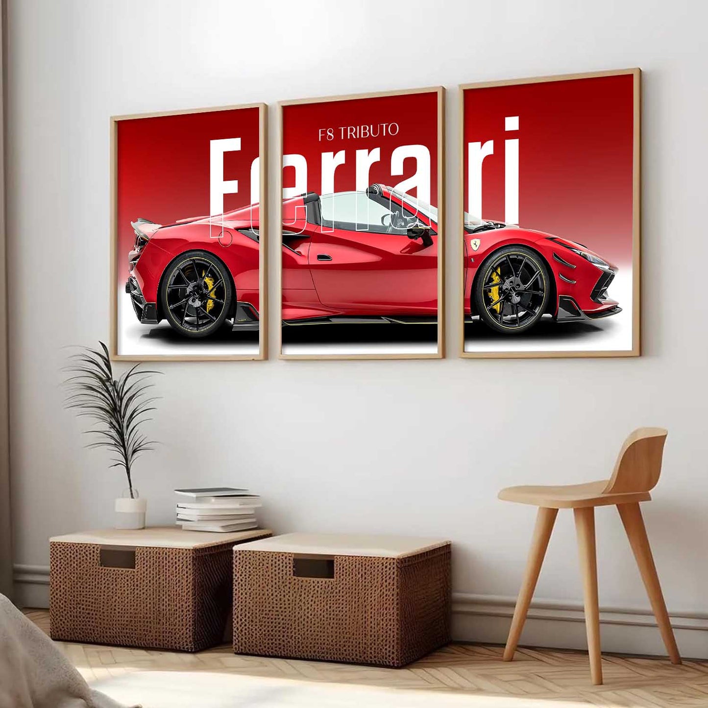 Big Farrari Car Wall Art Paintings for Living Room Bedroom