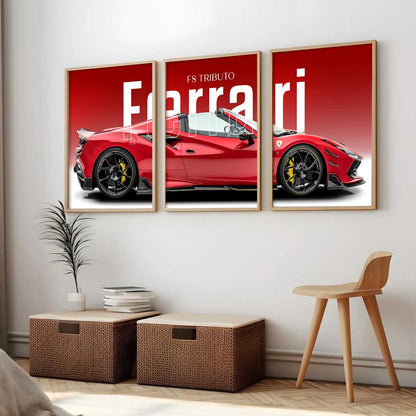 Big Farrari Car Wall Art Paintings for Living Room Bedroom