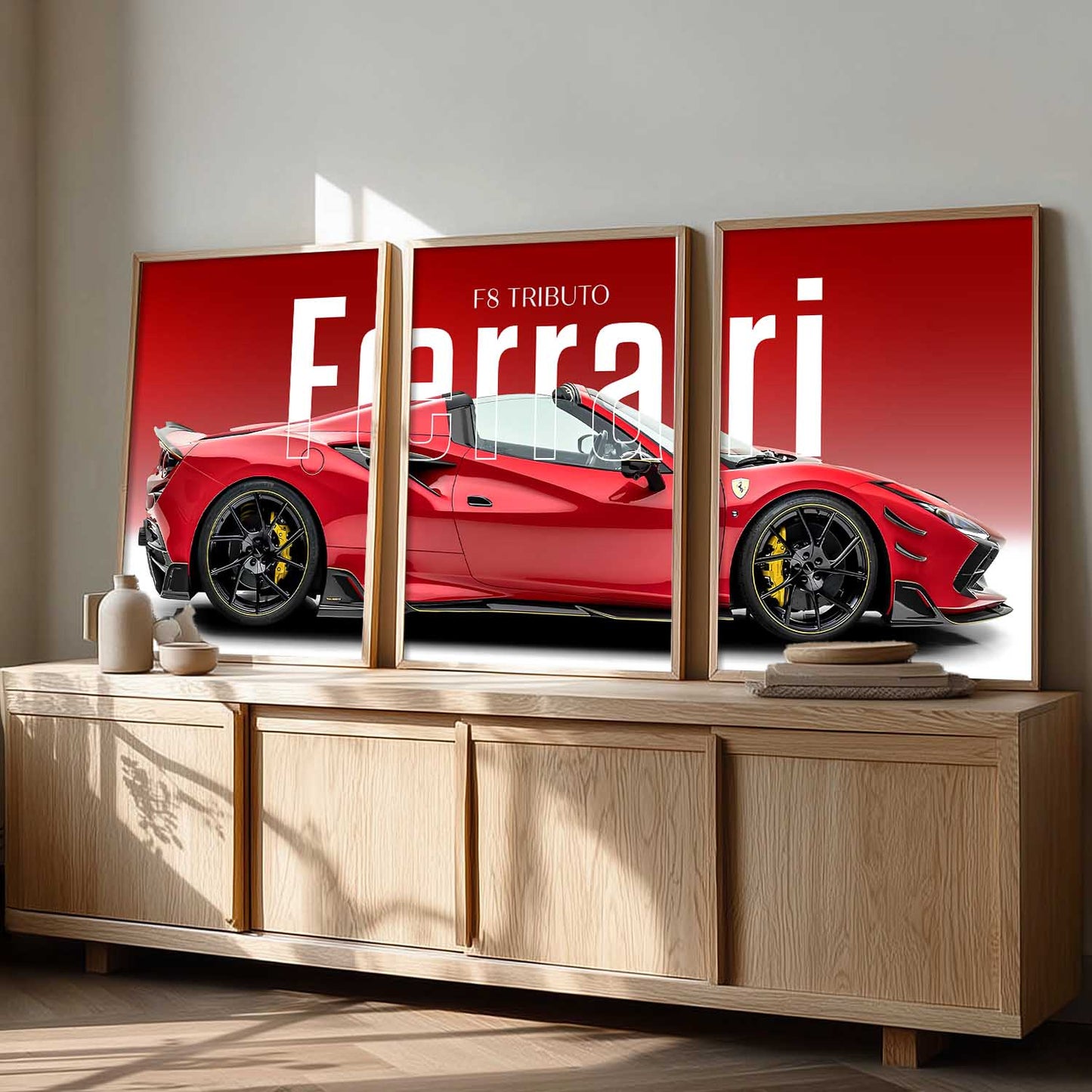 Big Farrari Car Wall Art Paintings for Living Room Bedroom