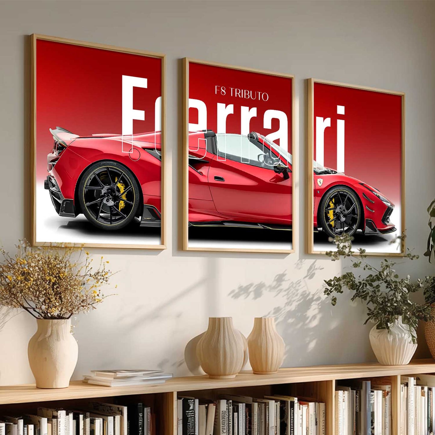 Big Farrari Car Wall Art Paintings for Living Room Bedroom
