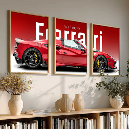 Big Farrari Car Wall Art Paintings for Living Room Bedroom