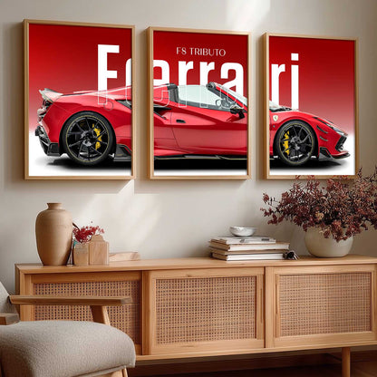 Big Farrari Car Wall Art Paintings for Living Room Bedroom