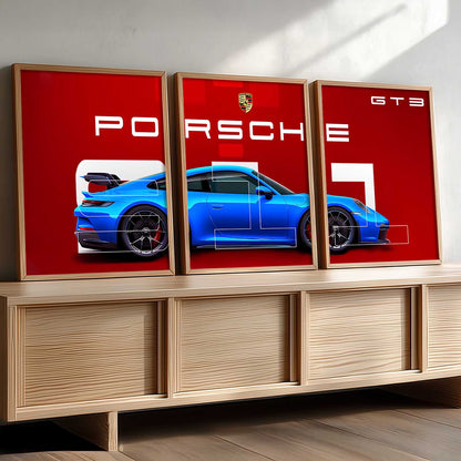 Big Porsche Car Wall Art Paintings for Living Room Bedroom