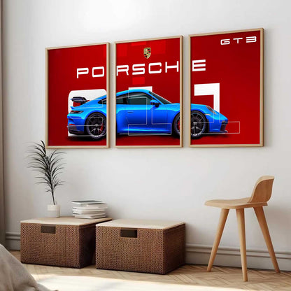 Big Porsche Car Wall Art Paintings for Living Room Bedroom