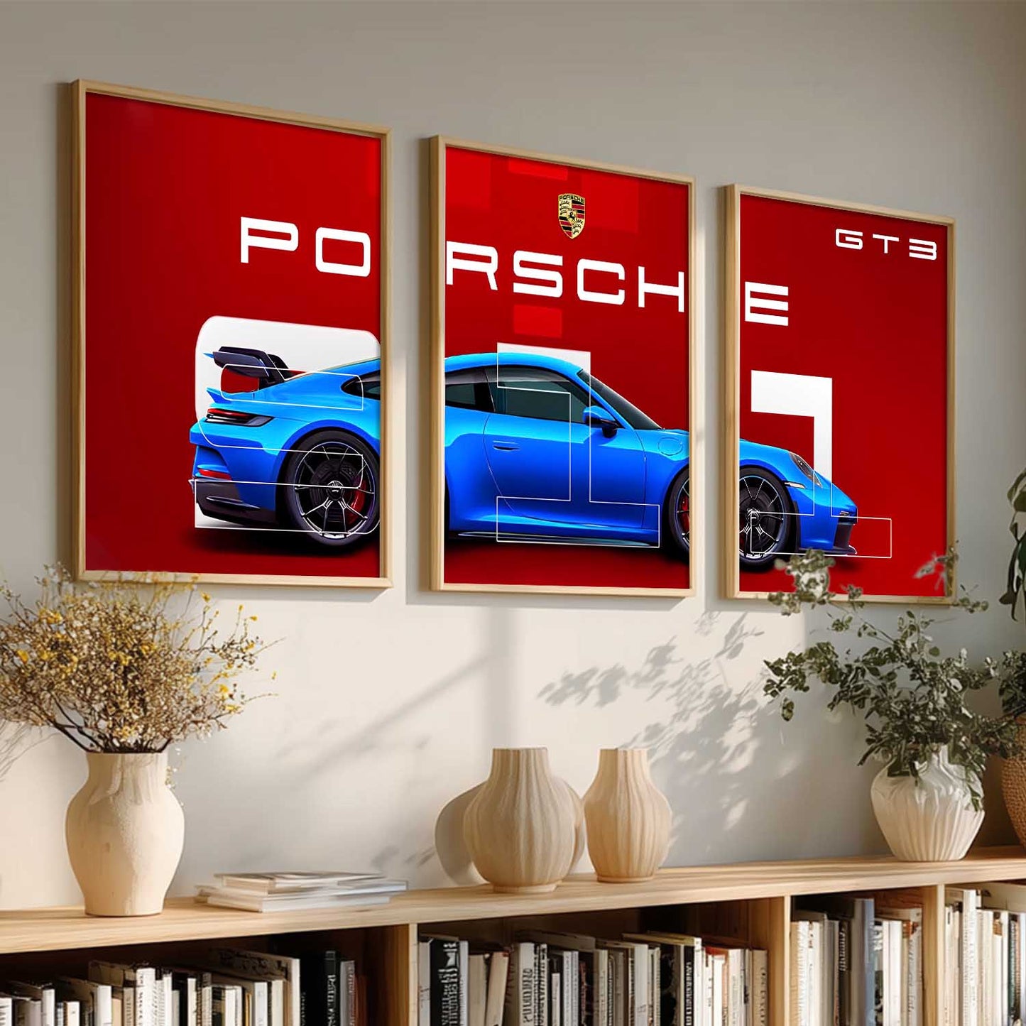 Big Porsche Car Wall Art Paintings for Living Room Bedroom