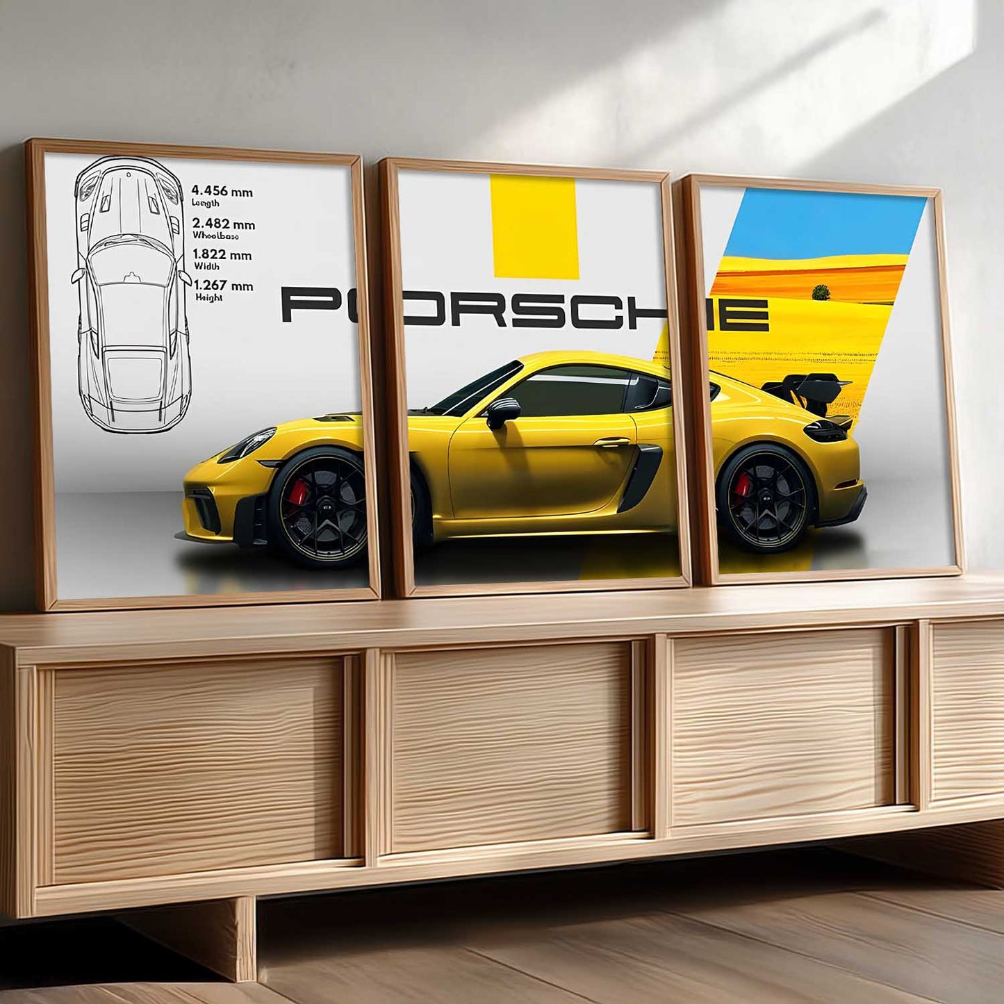 Big Porsche Cars Wall Art Paintings for Living Room Bedroom