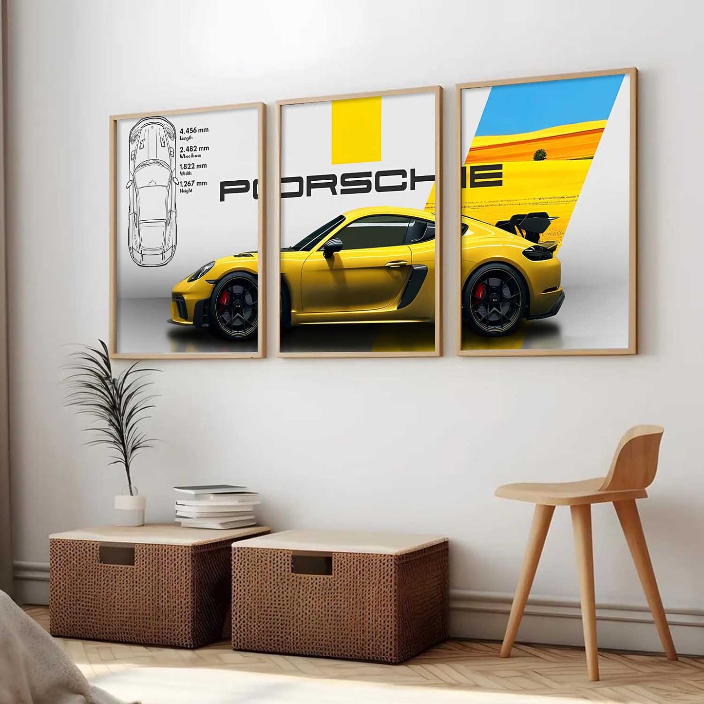 Big Porsche Cars Wall Art Paintings for Living Room Bedroom
