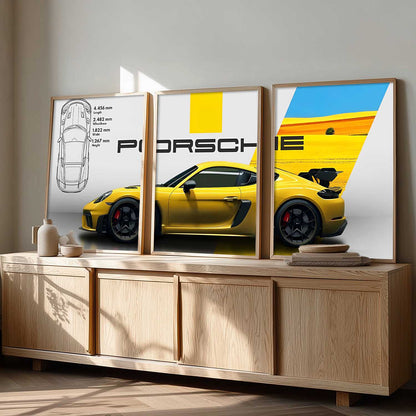 Big Porsche Cars Wall Art Paintings for Living Room Bedroom