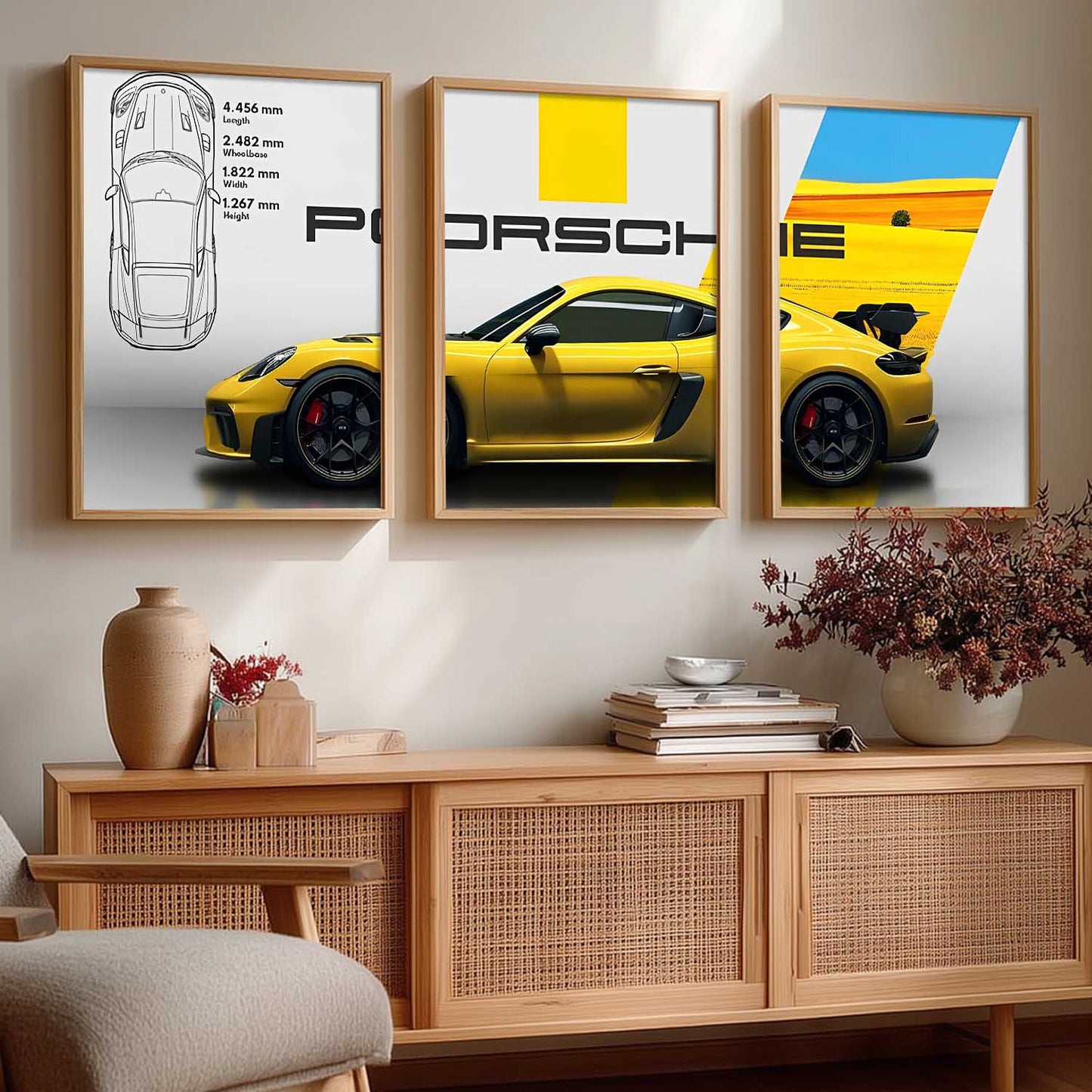 Big Porsche Cars Wall Art Paintings for Living Room Bedroom
