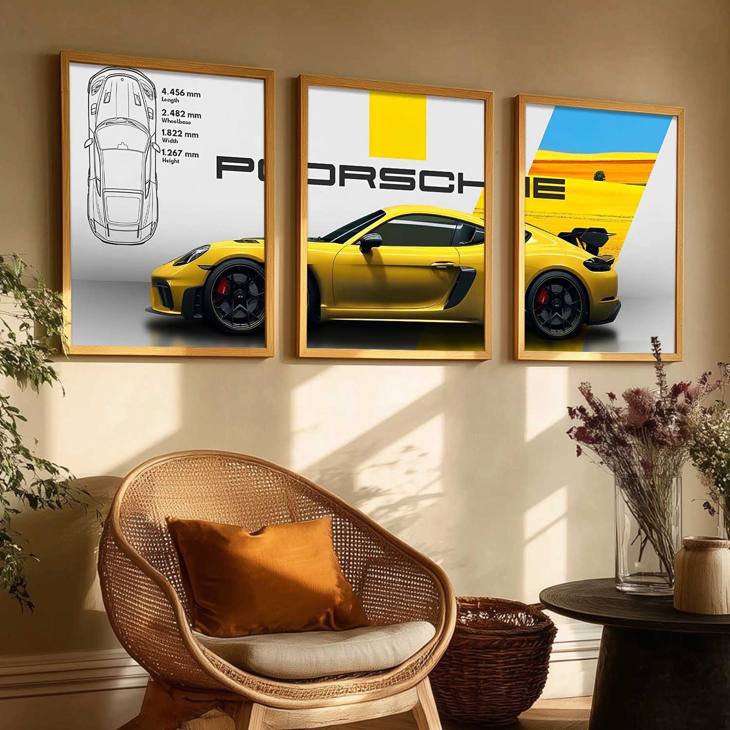 Big Porsche Cars Wall Art Paintings for Living Room Bedroom