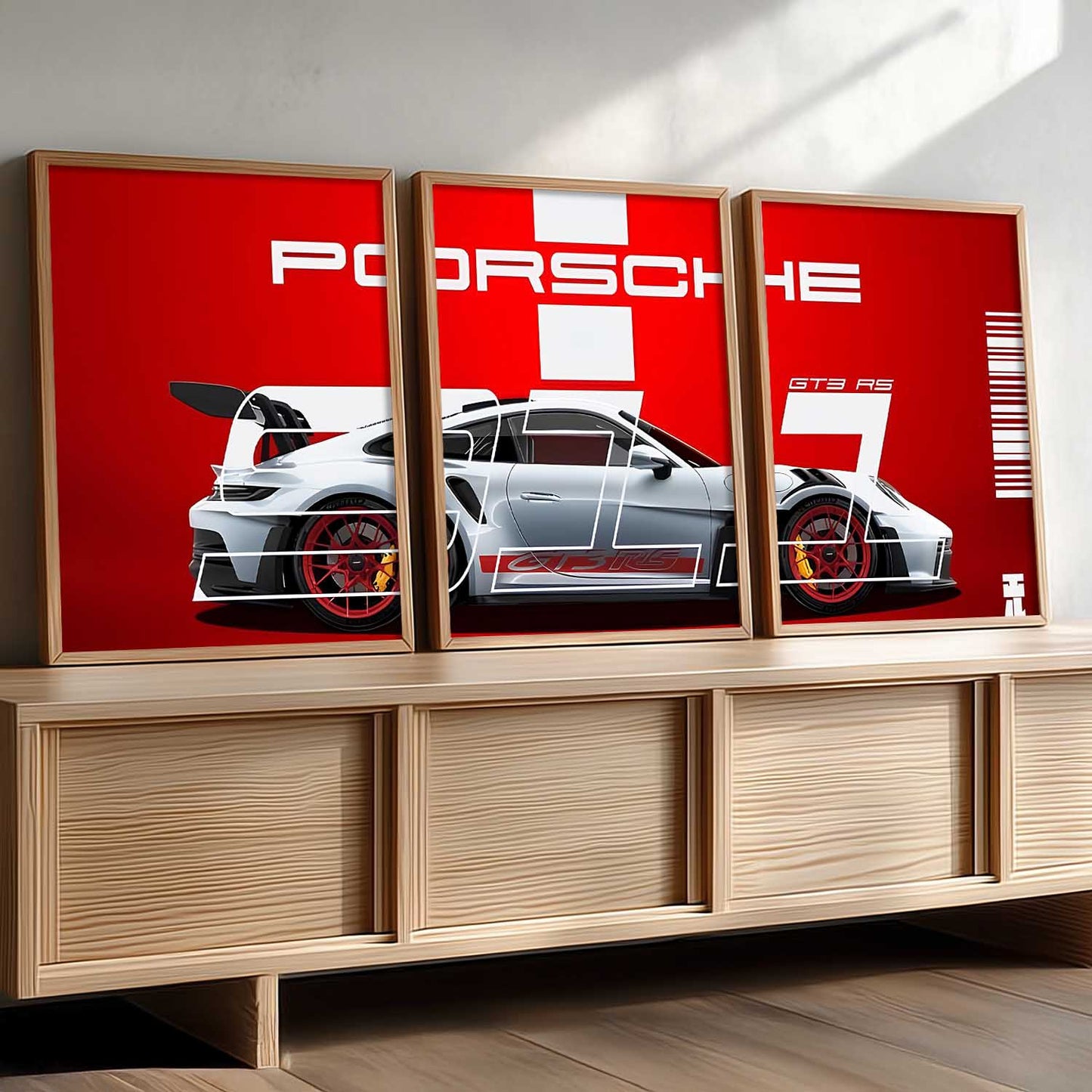 Big Porsche Car Wall Art Paintings for Living Room Bedroom