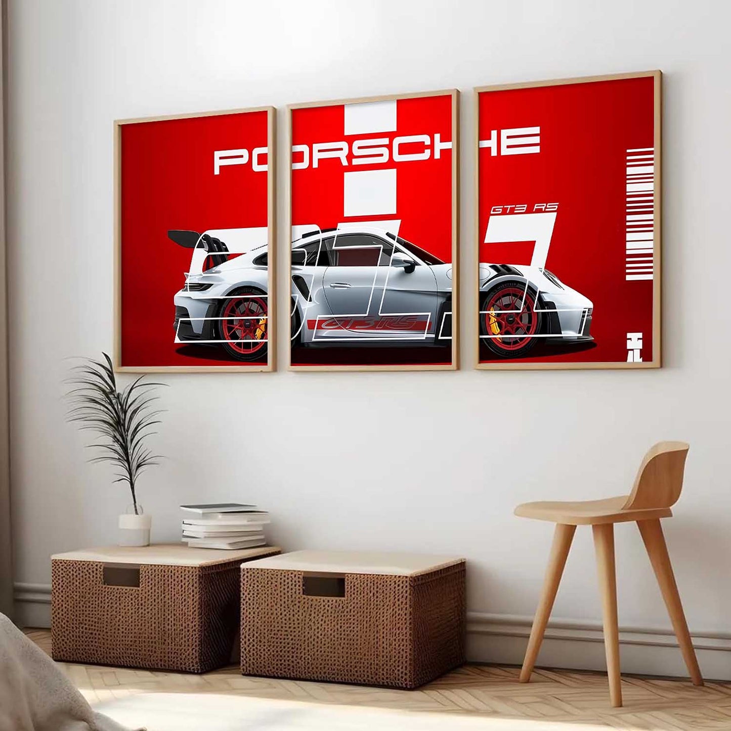 Big Porsche Car Wall Art Paintings for Living Room Bedroom