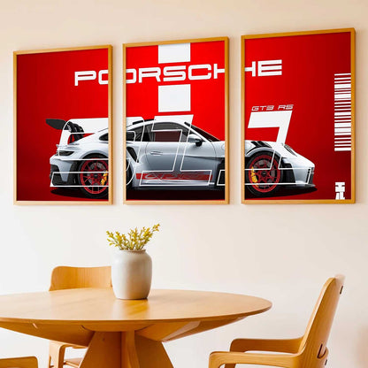 Big Porsche Car Wall Art Paintings for Living Room Bedroom
