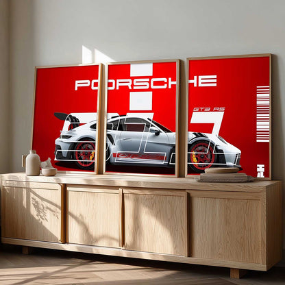 Big Porsche Car Wall Art Paintings for Living Room Bedroom