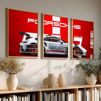 Big Porsche Car Wall Art Paintings for Living Room Bedroom