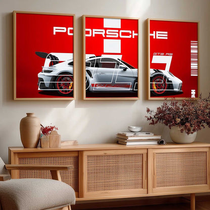 Big Porsche Car Wall Art Paintings for Living Room Bedroom