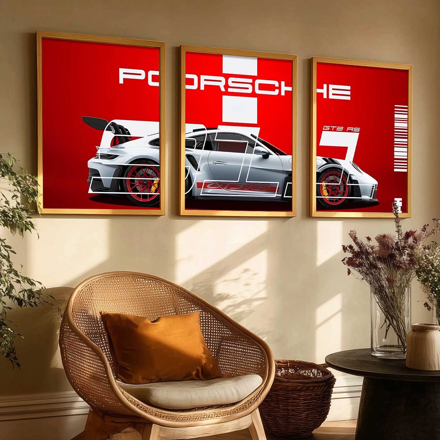 Big Porsche Car Wall Art Paintings for Living Room Bedroom