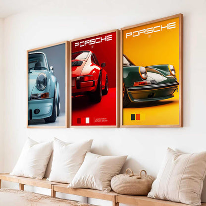 Big Porsche 911 Car Wall Art Paintings for Living Room Bedroom