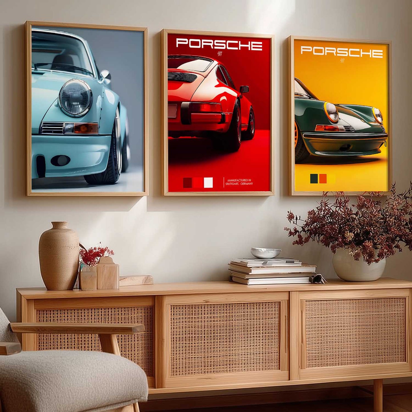 Big Porsche 911 Car Wall Art Paintings for Living Room Bedroom