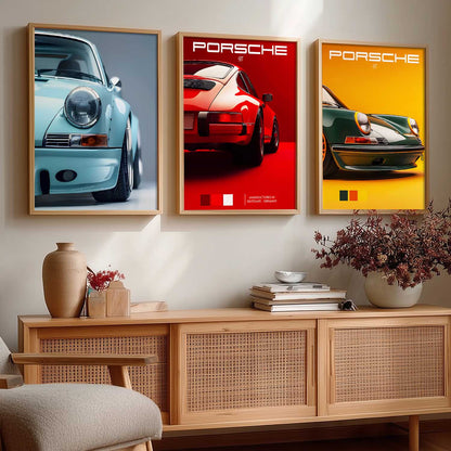 Big Porsche 911 Car Wall Art Paintings for Living Room Bedroom