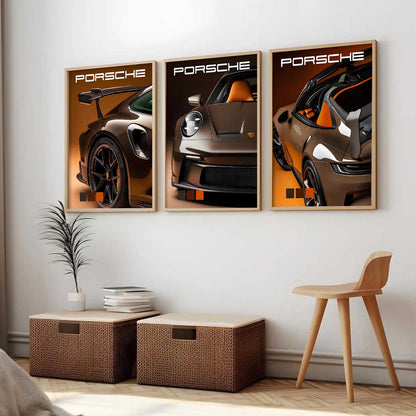 Big Porsche Car  Wall Art Paintings for Living Room Bedroom