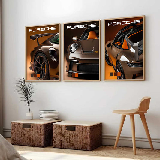 Big Porsche Car  Wall Art Paintings for Living Room Bedroom