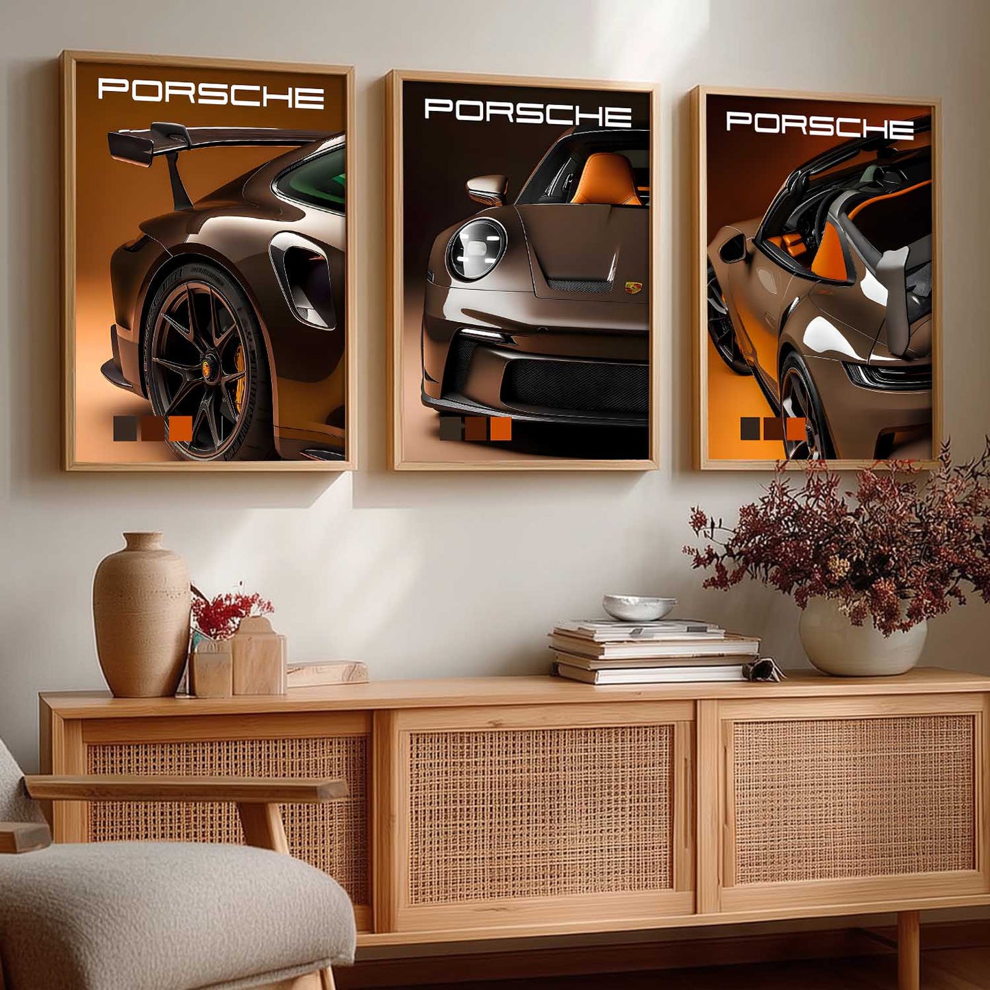 Big Porsche Car  Wall Art Paintings for Living Room Bedroom