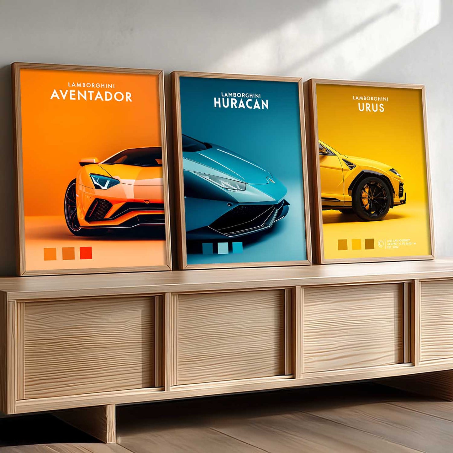 Big Lamborghini Aventador, Huracan, Urus Cars Wall Art Paintings for Living Room Bedroom