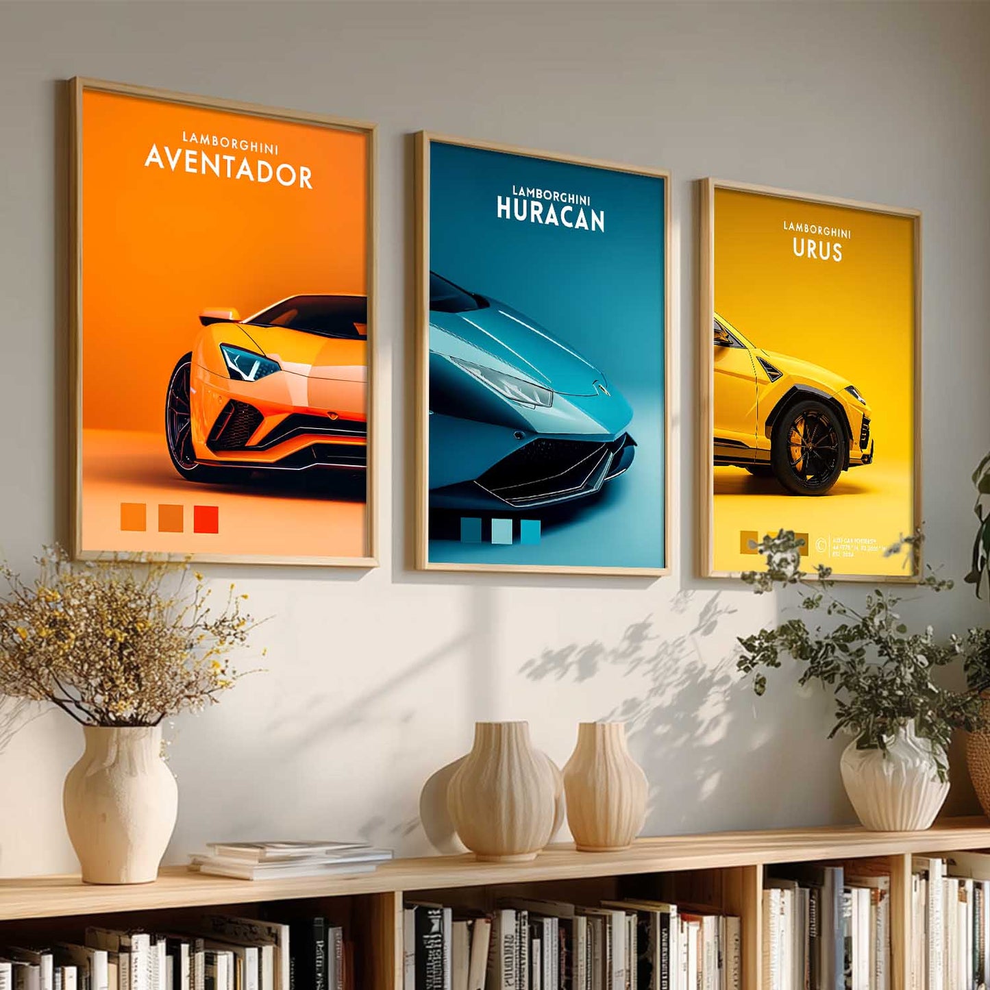 Big Lamborghini Aventador, Huracan, Urus Cars Wall Art Paintings for Living Room Bedroom