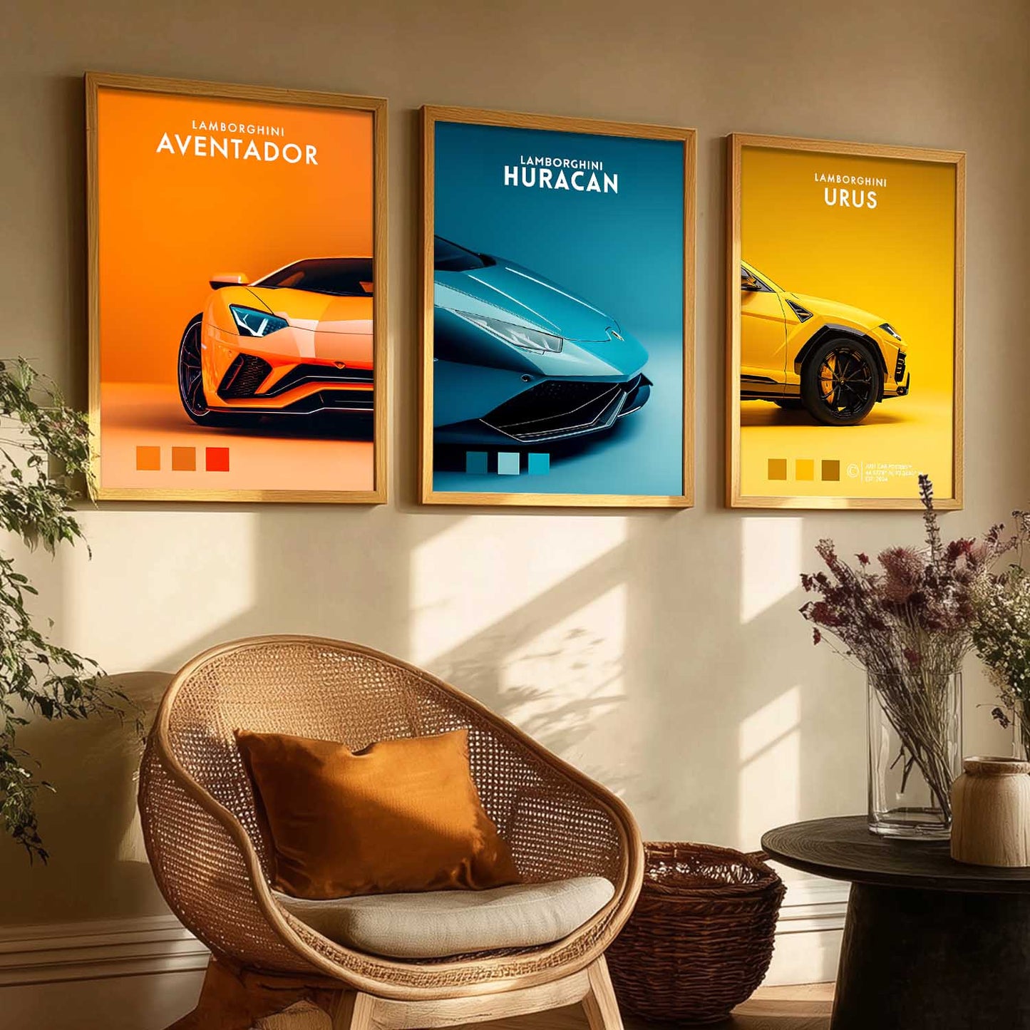 Big Lamborghini Aventador, Huracan, Urus Cars Wall Art Paintings for Living Room Bedroom
