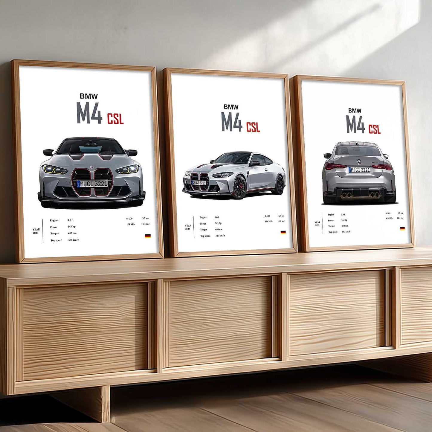 Big BMW M4 Cars Wall Art Paintings for Living Room Bedroom