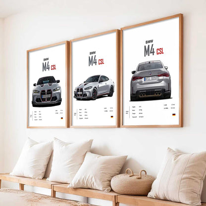Big BMW M4 Cars Wall Art Paintings for Living Room Bedroom