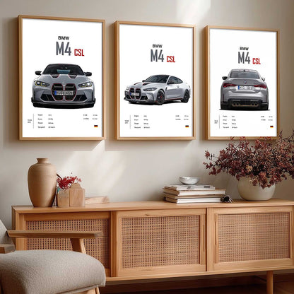 Big BMW M4 Cars Wall Art Paintings for Living Room Bedroom