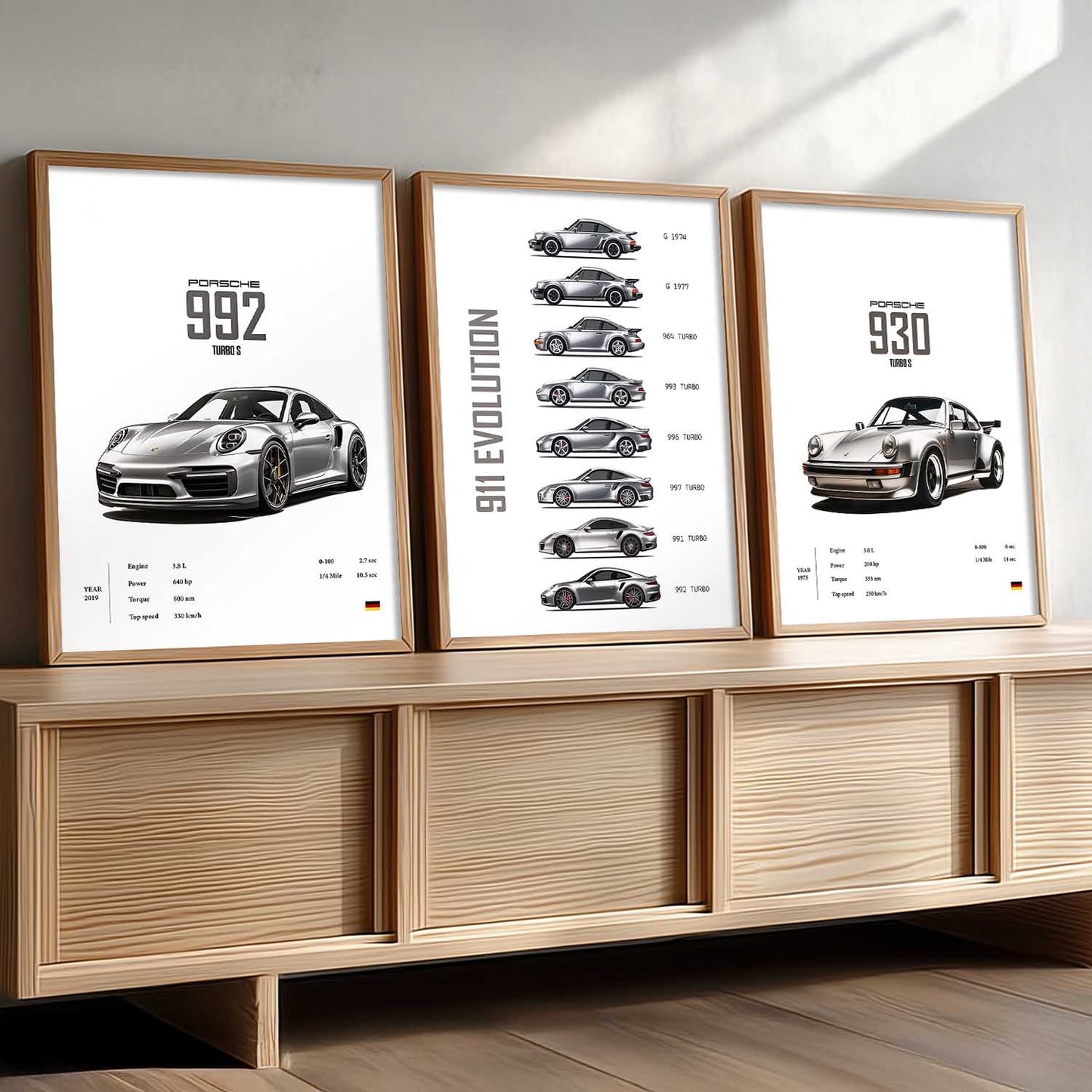 Big Porsche Cars Wall Art Paintings for Living Room Bedroom