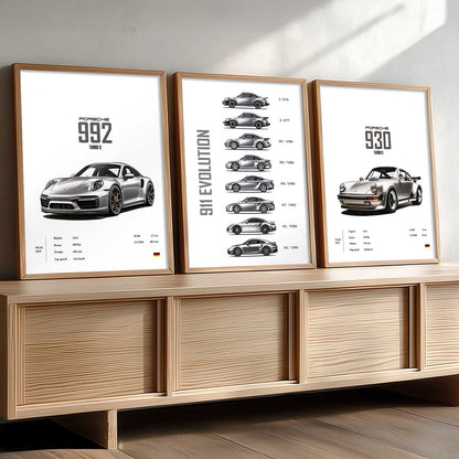 Big Porsche Cars Wall Art Paintings for Living Room Bedroom
