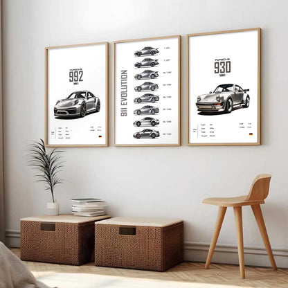 Big Porsche Cars Wall Art Paintings for Living Room Bedroom