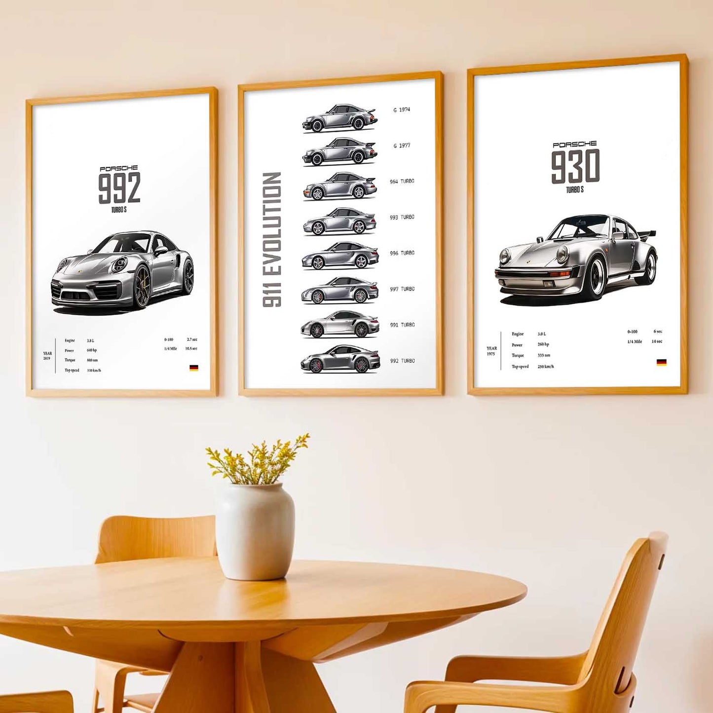 Big Porsche Cars Wall Art Paintings for Living Room Bedroom