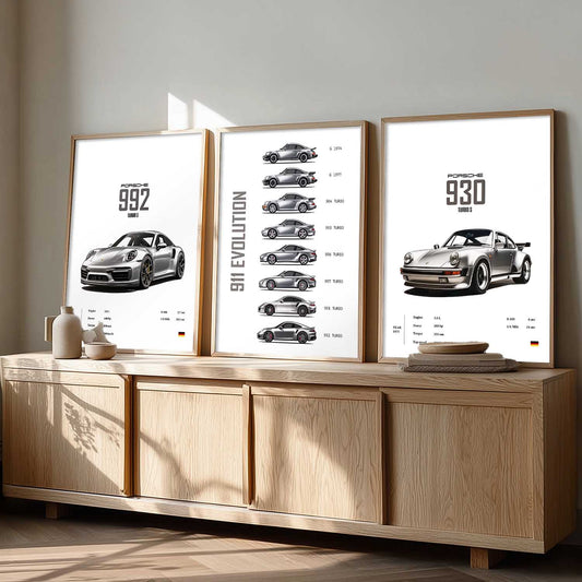Big Porsche Cars Wall Art Paintings for Living Room Bedroom
