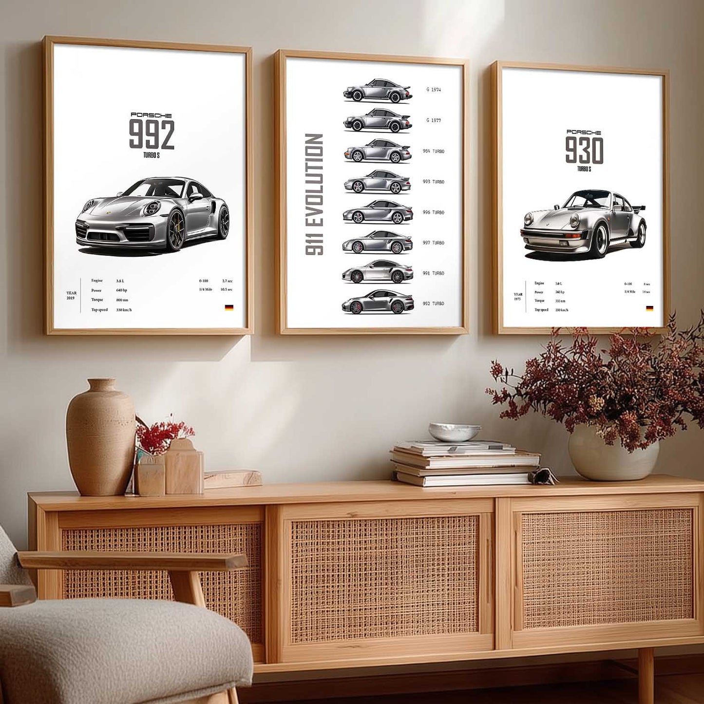 Big Porsche Cars Wall Art Paintings for Living Room Bedroom