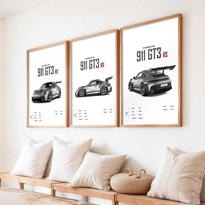 Big Porsche Cars Wall Art Paintings for Living Room Bedroom