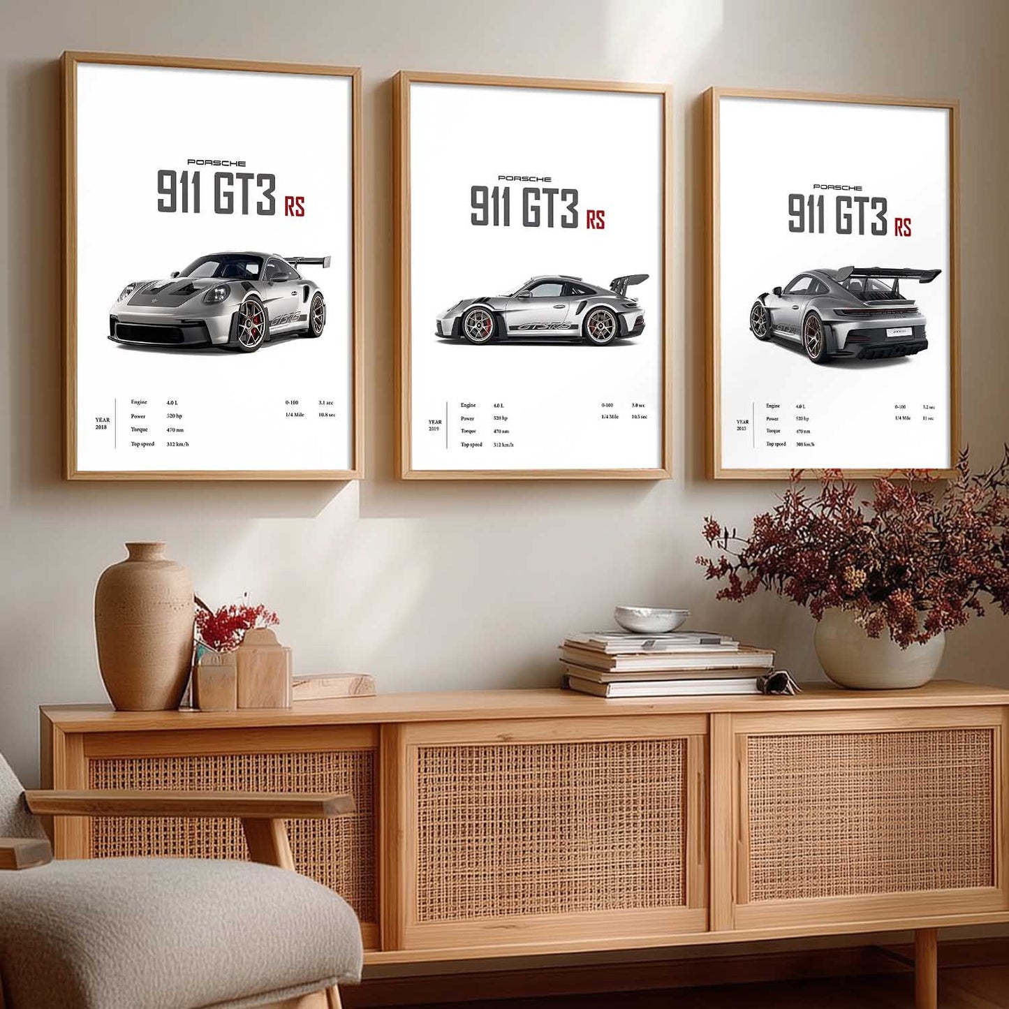 Big Porsche Cars Wall Art Paintings for Living Room Bedroom