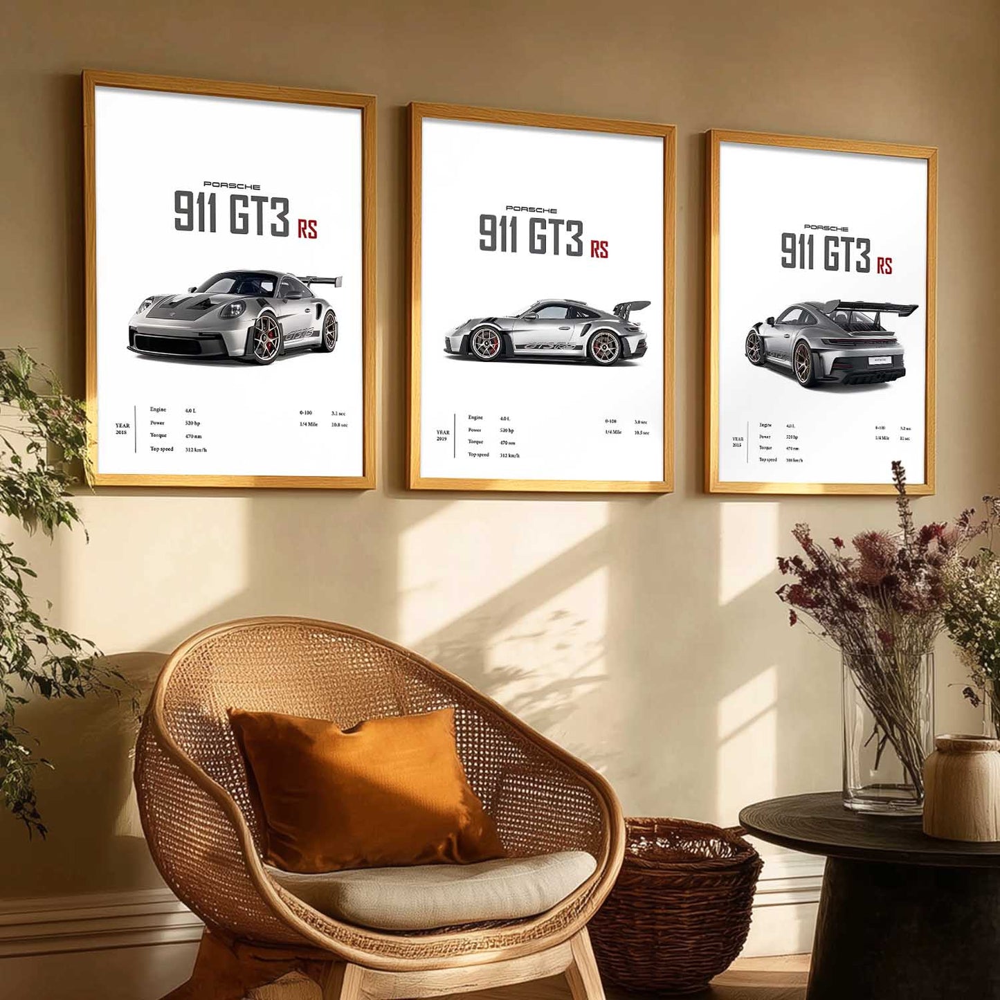 Big Porsche Cars Wall Art Paintings for Living Room Bedroom