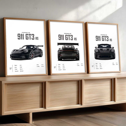 Big Porsche 911 Cars Wall Art Paintings for Living Room Bedroom