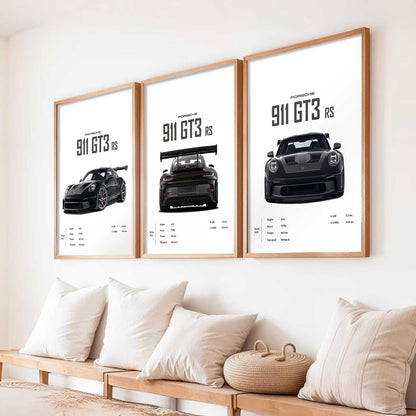 Big Porsche 911 Cars Wall Art Paintings for Living Room Bedroom