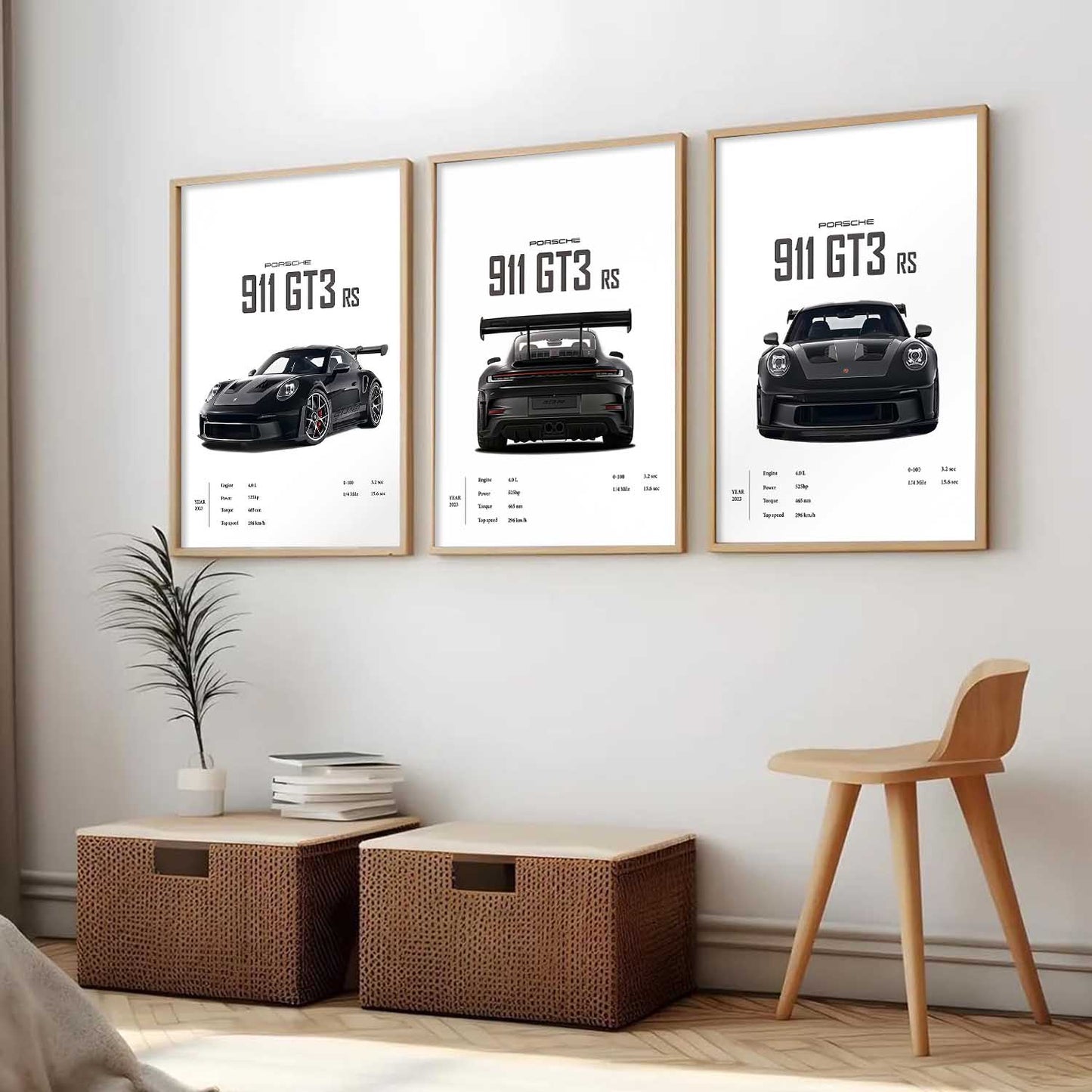 Big Porsche 911 Cars Wall Art Paintings for Living Room Bedroom