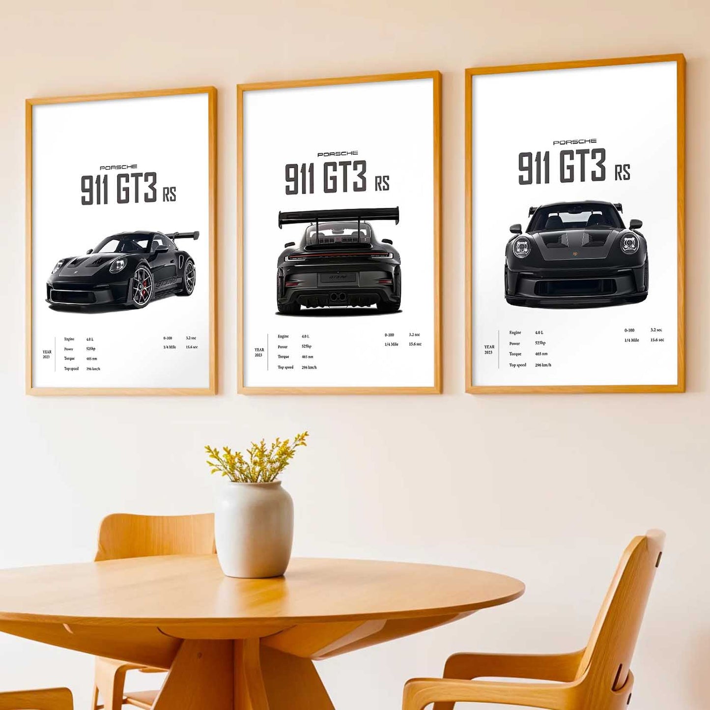 Big Porsche 911 Cars Wall Art Paintings for Living Room Bedroom